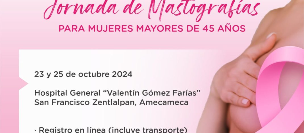 En Juchitepec, Edomex; El gobierno municipal ofrece Jornada gratuita de Mastografías para mujeres mayores de 45 años.